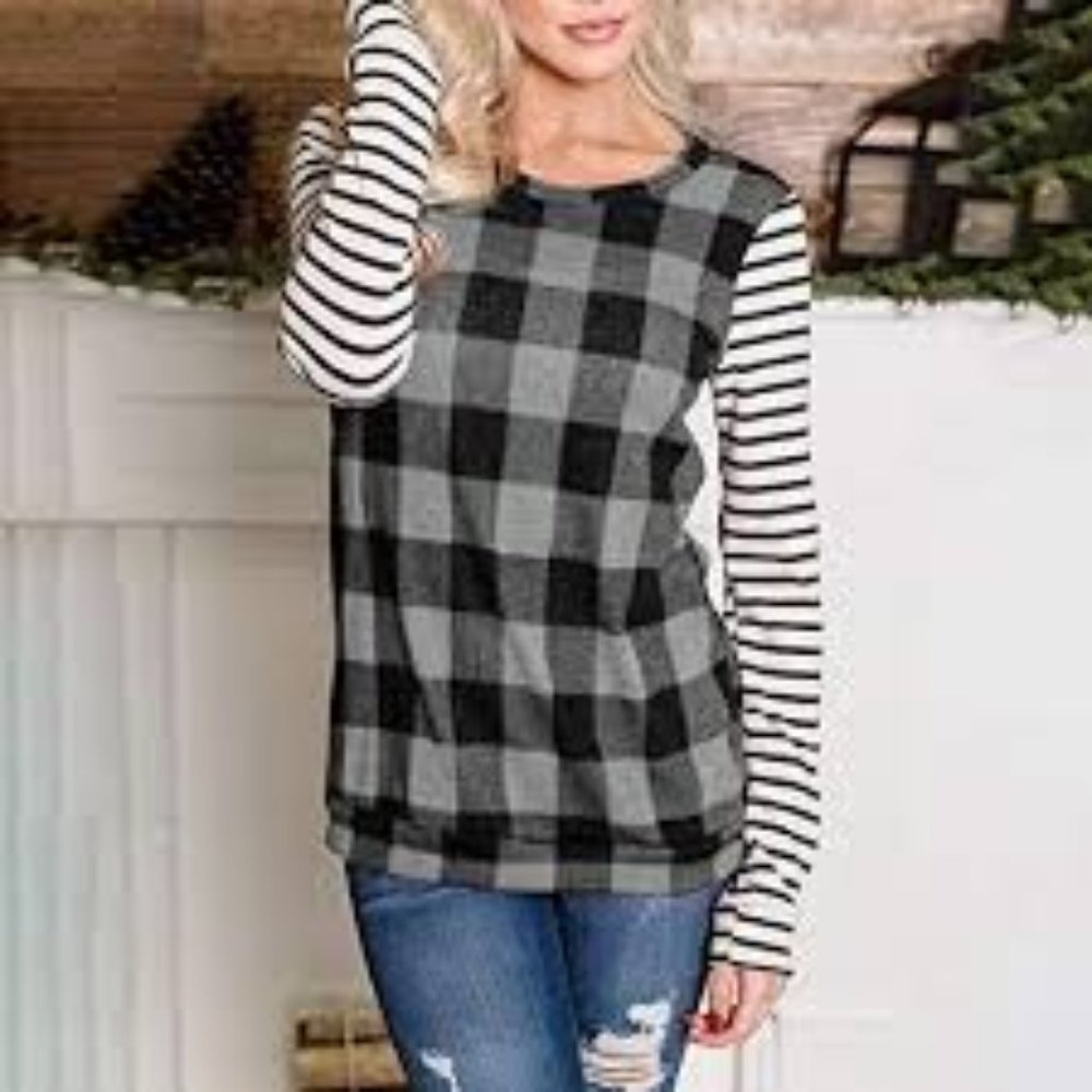 7th Ray Buffalo Plaid Top S